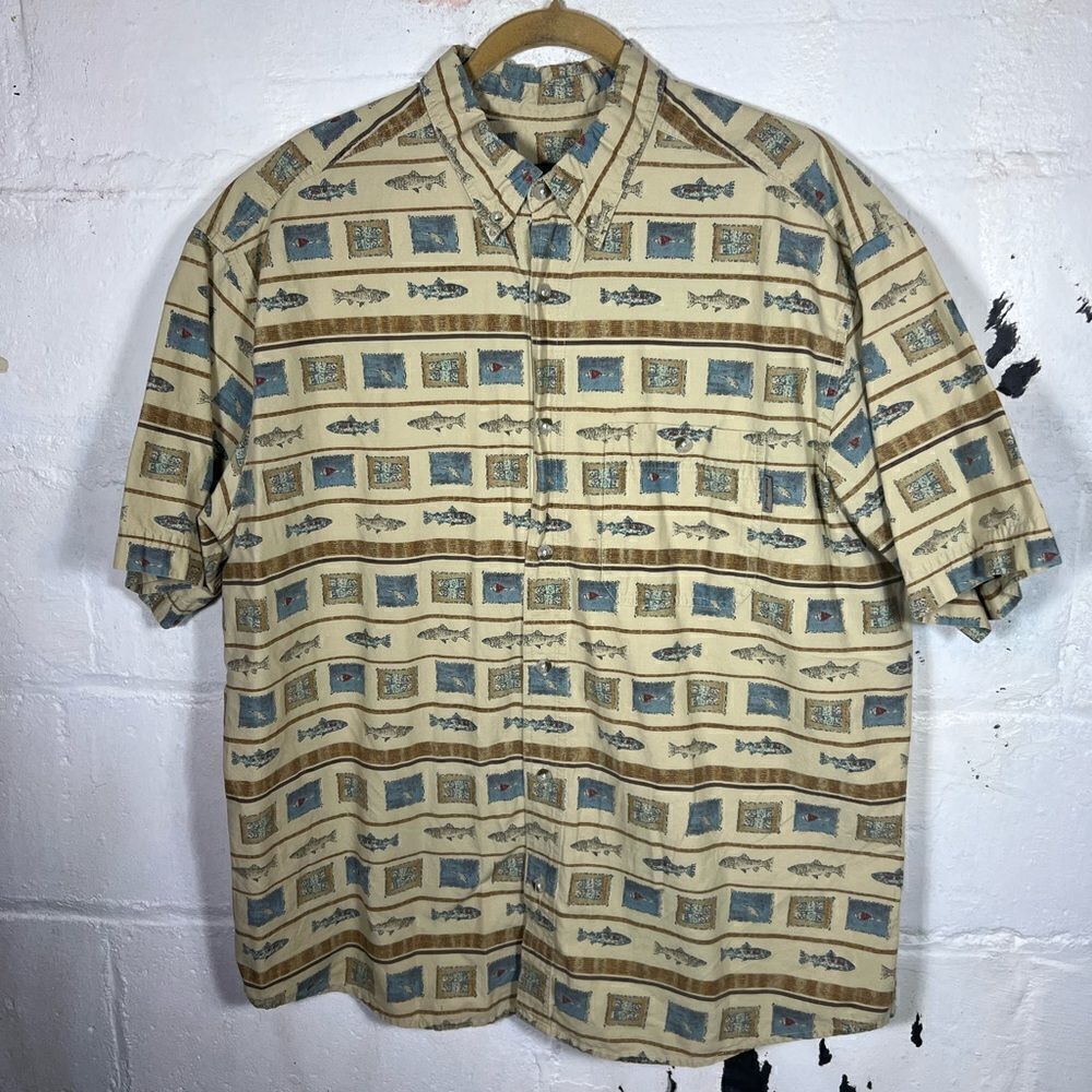 Fish Print Woolrich Button Up Shirt